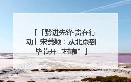 「黔进先锋·贵在行动」宋慧颖：从北京到毕节开“村咖”