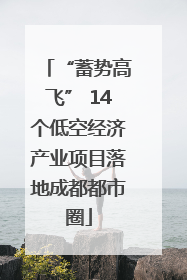 “蓄势高飞” 14个低空经济产业项目落地成都都市圈