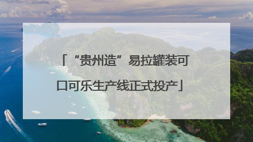 “贵州造”易拉罐装可口可乐生产线正式投产