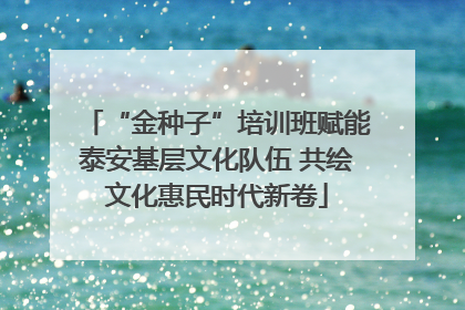 “金种子”培训班赋能泰安基层文化队伍 共绘文化惠民时代新卷