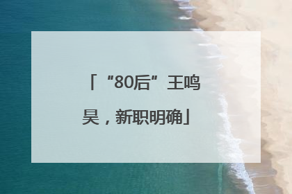 “80后”王鸣昊，新职明确