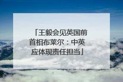 王毅会见英国前首相布莱尔：中英应体现责任担当