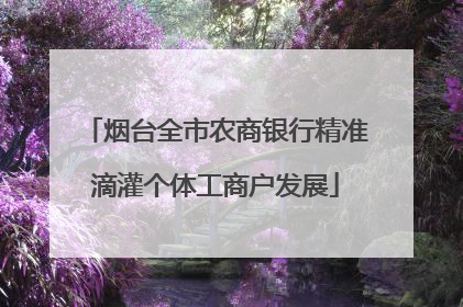 烟台全市农商银行精准滴灌个体工商户发展