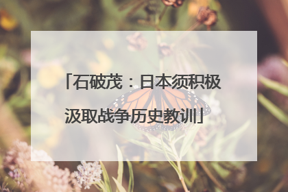 石破茂：日本须积极汲取战争历史教训
