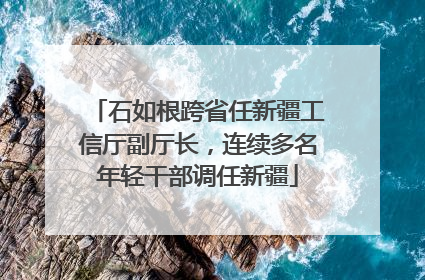 石如根跨省任新疆工信厅副厅长，连续多名年轻干部调任新疆