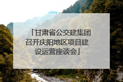 甘肃省公交建集团召开庆阳地区项目建设运营座谈会