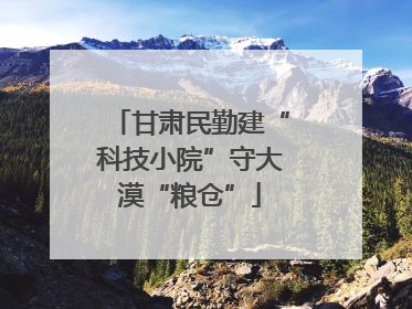 甘肃民勤建“科技小院”守大漠“粮仓”