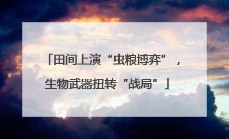 田间上演“虫粮博弈”，生物武器扭转“战局”