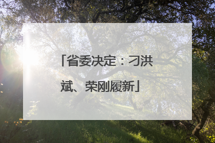 省委决定：刁洪斌、荣刚履新