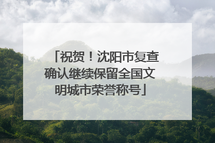 祝贺！沈阳市复查确认继续保留全国文明城市荣誉称号