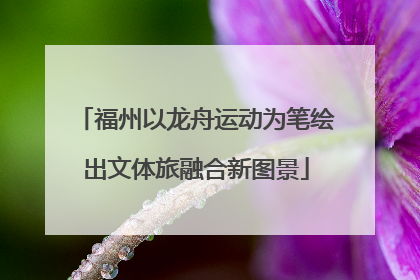 福州以龙舟运动为笔绘出文体旅融合新图景