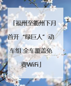 福州至衢州下月首开“绿巨人”动车组 全车覆盖免费WiFi