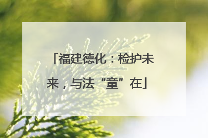 福建德化：检护未来，与法“童”在