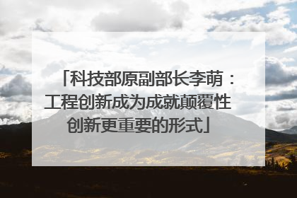 科技部原副部长李萌：工程创新成为成就颠覆性创新更重要的形式