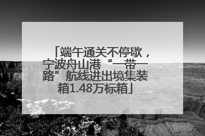 端午通关不停歇，宁波舟山港“一带一路”航线进出境集装箱1.48万标箱