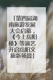 第四届湖南旅游发展大会启幕，《今上岳阳楼》等演艺开启岳阳文旅新场景
