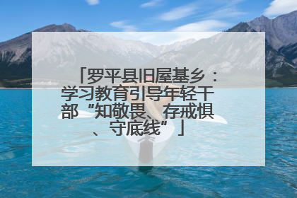 罗平县旧屋基乡：学习教育引导年轻干部“知敬畏、存戒惧、守底线”