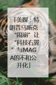 美媒：特朗普马斯克“闹崩”让“科技右翼”与MAGA的不和公开化