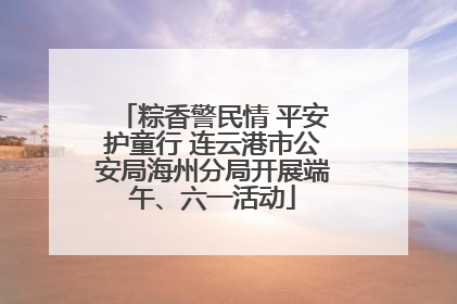粽香警民情 平安护童行 连云港市公安局海州分局开展端午、六一活动