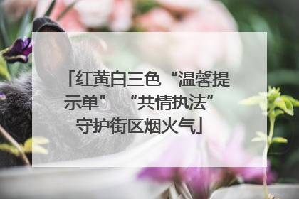 红黄白三色“温馨提示单” “共情执法”守护街区烟火气