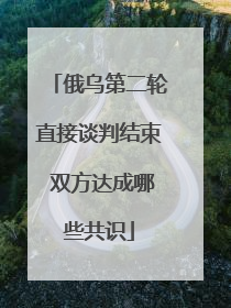 俄乌第二轮直接谈判结束 双方达成哪些共识