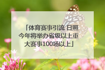 体育赛事引流 日照今年将举办省级以上重大赛事100场以上