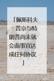 佩斯科夫：普京与特朗普尚未就会面事宜达成任何协议
