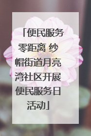 便民服务零距离 纱帽街道月亮湾社区开展便民服务日活动