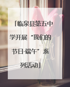 临泉县第五中学开展“我们的节日·端午”系列活动