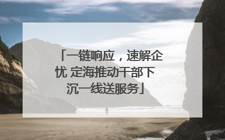 一链响应，速解企忧 定海推动干部下沉一线送服务