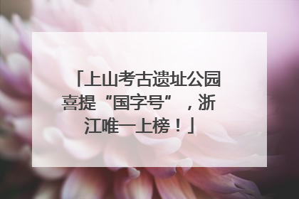 上山考古遗址公园喜提“国字号”，浙江唯一上榜！