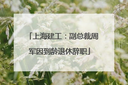 上海建工：副总裁周军因到龄退休辞职