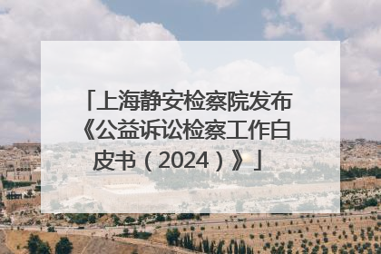 上海静安检察院发布《公益诉讼检察工作白皮书（2024）》