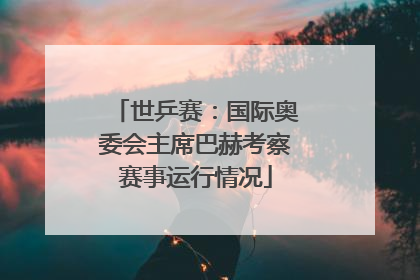 世乒赛：国际奥委会主席巴赫考察赛事运行情况