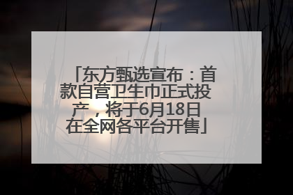 东方甄选宣布：首款自营卫生巾正式投产，将于6月18日在全网各平台开售