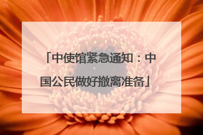 中使馆紧急通知：中国公民做好撤离准备