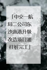 中交一航局二公司东沙渔港升级改造项目灌柱桩完工