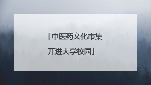 中医药文化市集开进大学校园