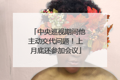 中央巡视期间他主动交代问题！上月底还参加会议