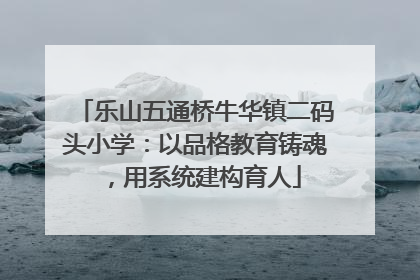 乐山五通桥牛华镇二码头小学：以品格教育铸魂，用系统建构育人