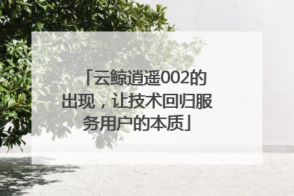 云鲸逍遥002的出现，让技术回归服务用户的本质