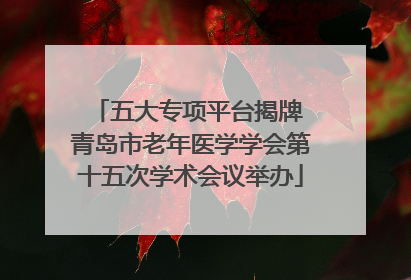 五大专项平台揭牌 青岛市老年医学学会第十五次学术会议举办