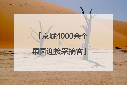京城4000余个果园迎接采摘客