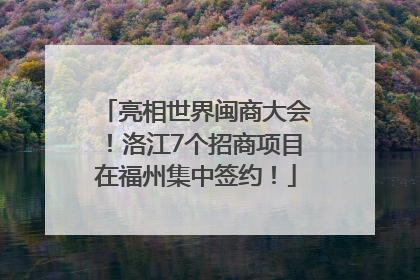 亮相世界闽商大会！洛江7个招商项目在福州集中签约！