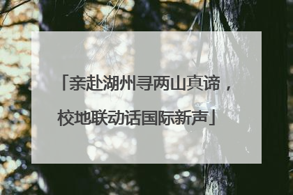 亲赴湖州寻两山真谛，校地联动话国际新声