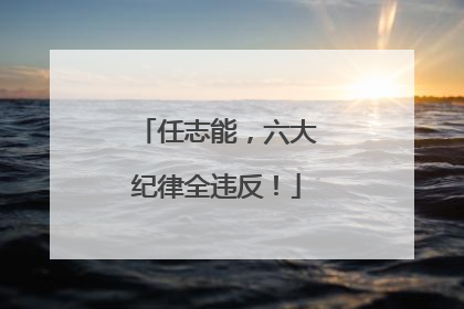任志能，六大纪律全违反！