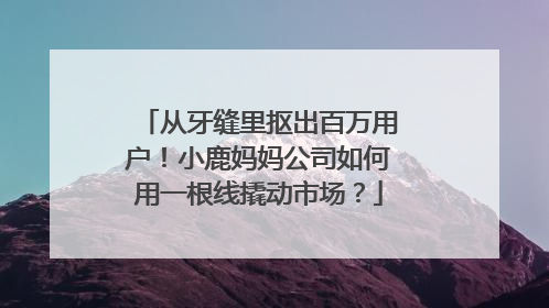 从牙缝里抠出百万用户！小鹿妈妈公司如何用一根线撬动市场？