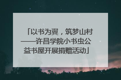 以书为翼，筑梦山村——许昌学院小书虫公益书屋开展捐赠活动