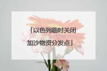 以色列临时关闭加沙物资分发点