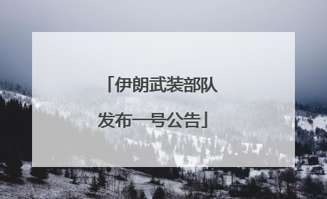 伊朗武装部队发布一号公告